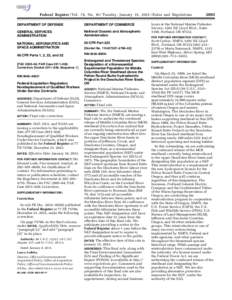 Federal Register / Vol. 78, No[removed]Tuesday, January 15, [removed]Rules and Regulations DEPARTMENT OF DEFENSE DEPARTMENT OF COMMERCE  GENERAL SERVICES