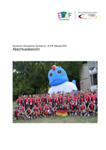 Deutscher Olympischer Sportbund – EYOF Belgrad[removed]Abschlussbericht