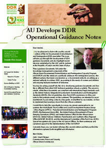 AU DDR Newsletter: Issue 1, vol. 1  Volume 1, 2nd Edition AU Develops DDR Operational Guidance Notes