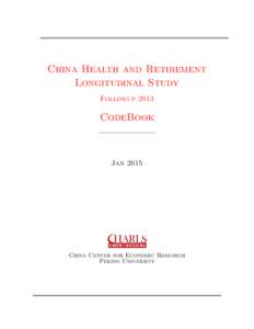China Health and Retirement Longitudinal Study Followup 2013 CodeBook