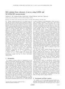 GEOPHYSICAL RESEARCH LETTERS, VOL. 31, L24113, doi:2004GL020994, 2004  BrO emission from volcanoes: A survey using GOME and SCIAMACHY measurements Oluyemi T. Afe, Andreas Richter, Bernd Sierk, Folkard Wittrock, a