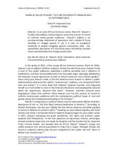 David Walker / Maria W. Stewart / United States / Social philosophy / Black nationalism / W. E. B. Du Bois / Black middle class / Black people / Anglican saints / Identity politics / Racism