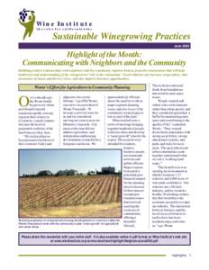 Wine Institute the voice for california wine Sustainable Winegrowing Practices June 2002