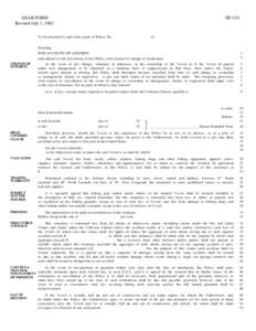 AHAB FORM Revised July 1, 1962 SP-33A  To be attached to and form a part of Policy No.