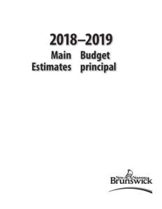 2018–2019  Main Budget Estimates principal  Main Estimates 2018–2019