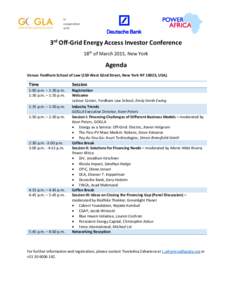 in cooperation with 3rd Off-Grid Energy Access Investor Conference 18th of March 2015, New York
