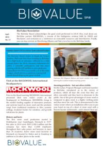 BioValue Newsletter April 2015 No. 17  The BioValue Board acknowledges the good work performed in 2014! Also, read about our