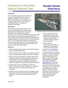 Northwest Area Committee/ Regional Response Team Derelict Vessel Task Force