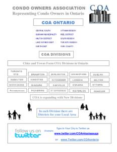 CONDO OWNERS ASSOCIATION Representing Condo Owners in Ontario COA ONTARIO