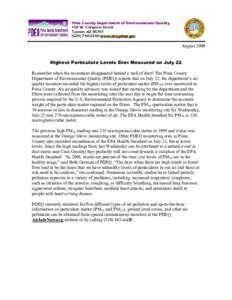 Pima County Department of Environmental Quality 150 W. Congress Street Tucson, AZ[removed]3340 www.deq.pima.gov  August 2009