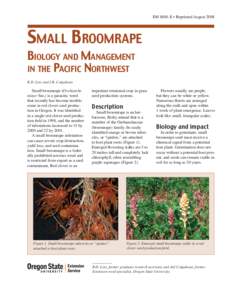 EM 8884-E • Reprinted August[removed]SMALL BROOMRAPE BIOLOGY AND MANAGEMENT IN THE PACIFIC NORTHWEST R.D. Lins and J.B. Colquhoun