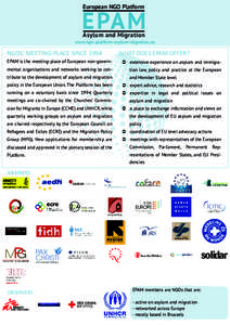 European NGO Platform  EPAM Asylum and Migration  www.ngo-platform-asylum-migration.eu