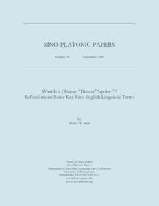 SINO-PLATONIC PAPERS Number 29