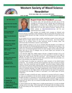 WSWS Annual Meeting March 11-14, 2013 San Diego, California  Western Society of Weed Science Newsletter[removed]