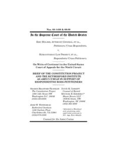 Nos[removed] &[removed]In the Supreme Court of the United States ERIC HOLDER, ATTORNEY GENERAL, ET AL., Petitioners/Cross-Respondents, v.