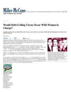 Would Debt-Ceiling Circus Occur With Women in Charge? - Miller-McCune