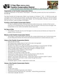 5-Year Plan[removed]to[removed]Franklin Conservation District For More Information Contact: Mark Nielson, ([removed]ext 3, [removed]  Organization of the Franklin Conservation District