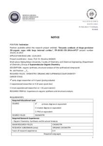 Organic synthesis / Cluj-Napoca / Organic chemistry