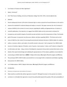 Design of experiments / Scientific method / F-test / Degrees of freedom / Data analysis / Statistical power / Two-way analysis of variance / ANOVA on ranks / Statistics / Analysis of variance / Statistical tests