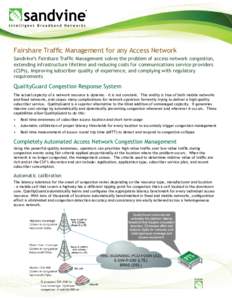 Network performance / Deep packet inspection / Sandvine / Teletraffic / Road traffic management / Business / Technology / Network congestion / Traffic congestion / Computing / Congestion management