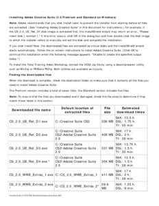 Download and install Adobe Creative Suite (2