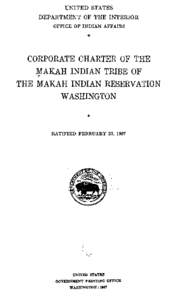 Corporate Charter of the Makah Indian Tribe of the Makah Indian Reservation