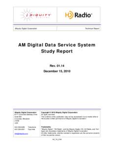 iBiquity Digital Corporation  Technical Report AM Digital Data Service System Study Report