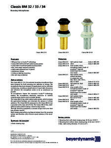 Classis BM[removed]Boundary Microphones Classis BM 32 B  Classis BM 33 B