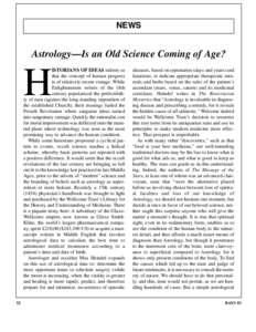 NEWS  Astrology—Is an Old Science Coming of Age? H