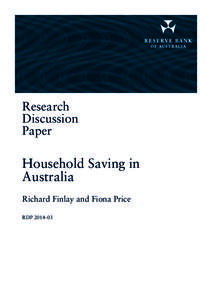Household Saving in Australia