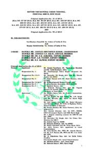 BEFORE THE NATIONAL GREEN TRIBUNAL, PRINCIPAL BENCH, NEW DELHI Original Application No. 21 ofM.A. NO. 87 OF 2015, M.A. NO. 90 OF 2015, M.A. NO. 155 OF 2015, M.A. NO. 200 OF 2015, M.A. NO. 203 OF 2015, M.A. NO. 219