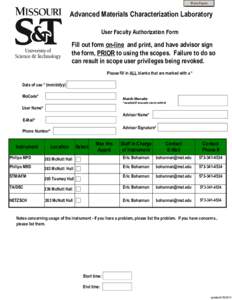 Print Form Submit by  Advanced Materials Characterization Laboratory