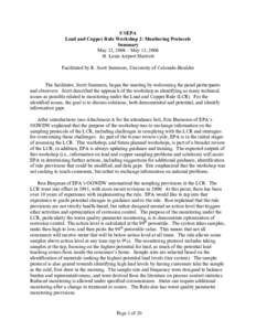 Water supply and sanitation in the United States / Chemical elements / Environmental science / Water law in the United States / Lead and copper rule / United States administrative law / Water quality / Lead / Sampling / Chemistry / Water / Matter