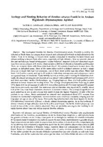 J. HYM.RES. Vol. 13(2), 2004, pp[removed]Ecology and Nesting Behavior of Bombus atratus Franklin in Andean Highlands (Hymenoptera: Apidae) VICTORH. GONZALEZ,