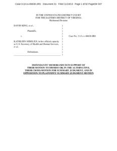 Case 3:13-cv[removed]JRS Document 31 Filed[removed]Page 1 of 52 PageID# 337  IN THE UNITED STATES DISTRICT COURT FOR THE EASTERN DISTRICT OF VIRGINIA Richmond Division DAVID KING, et al.,