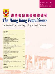 Editorial  The Hong Kong Practitioner is indexed in EMBASE/Excerpta Medica