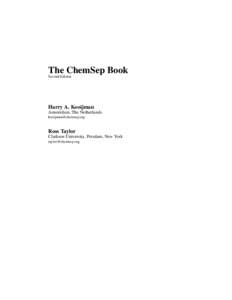 The ChemSep Book Second Edition