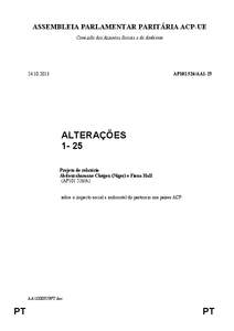 ASSEMBLEIA PARLAMENTAR PARITÁRIA ACP-UE Comissão dos Assuntos Sociais e do Ambiente[removed]AP101.526/AA1-25