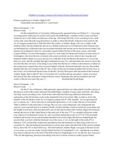 Southern Campaign American Revolution Pension Statements & Rosters Pension Application of Andrew Bogle R1107 Transcribed and annotated by C. Leon Harris State of Tennessee } SS. Blount County }