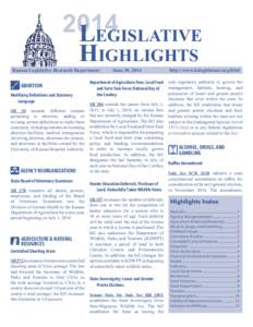 2014 Legislative Highlights ab