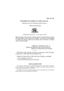 1993—No. 36 UNIVERSITY OF SYDNEY ACT 1989—BY-LAW (Relating to the Vice-Chancellor and other officers) NEW SOUTH WALES  [Published in Gazette No. 7 of 22 January 1993]