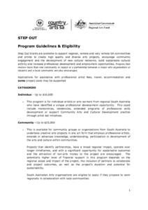Step Out Program Guidelines and Eligibility