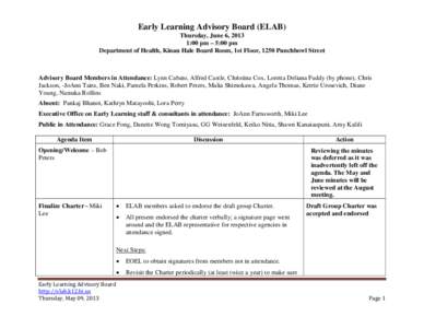 Early Learning Advisory Board (ELAB)