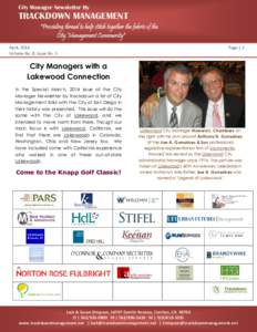 City Manager Newsletter By  TRACKDOWN MANAGEMENT 