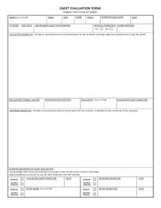 CADET EVALUATION FORM Virginia Tech Corps of Cadets NAME (Last, First MI) PT SCORE