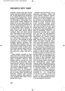 Jaan Kaplinski_Layout[removed]:30 Page 440  KirjaKeele mitu tahKu Emakeelt, esimest keelt õpib inimene teistelt, teiste kõnet jälgides ja imiteerides. Ei keele õppimine ega kõnelemine ei ole üldiselt teadvusta