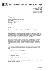 BRITISH BANKERS’ ASSOCIATION Pinners Hall[removed]Old Broad Street London EC2N 1EX Tel: +[removed]8800 Fax: +[removed]8811