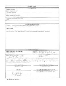 CHARGE SHEET I. PERSONAL DATA