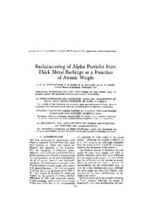 Backscattering of Alpha Particles from Thick Metal Backings as a Function of Atomic Weight