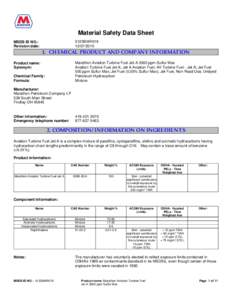 Material Safety Data Sheet 0123MAR019[removed]MSDS ID NO.: Revision date: